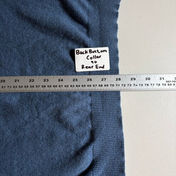 John Lewis Pure Cashmere Italy Made V Neck Sweater - Men's Size M - Blue - Picture 7 of 7